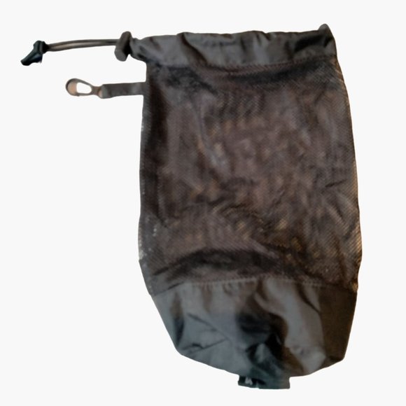 Backpack Fabric Mesh Drawstring Bag Black Quick Dry Travel Hook  Camping 6 x 9 R - Picture 2 of 6